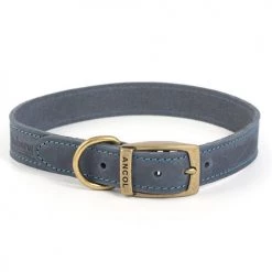 Ancol Timberwolf Blue Leather Dog Collar