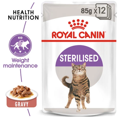 Royal Canin Sterilised Adult In Gravy Wet Cat Food Pouches - Image 6