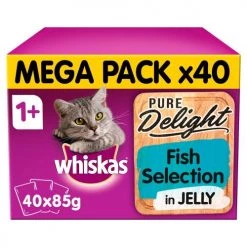 Whiskas 1+ Pure Delight Fish Selection In Jelly Wet Adult Cat Food