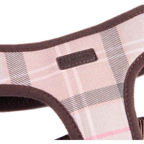 Barbour Dog Harness In Taupe & Pink Tartan - Image 3