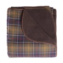 Barbour Dog Blanket In Classic Tartan & Brown