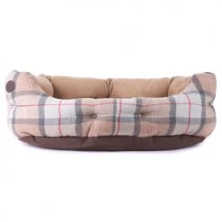 Barbour Luxury Bed In Taupe & Pink Tartan