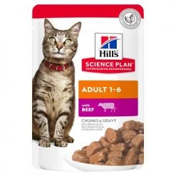 Hills Science Plan Adult Beef Pouches Wet Cat Food