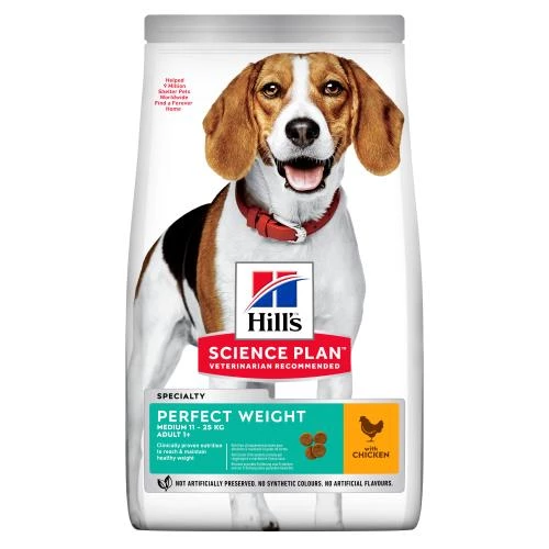 Hills Science Plan Adult Perfect Weight Medium Dry Dog Food Chicken Flavour