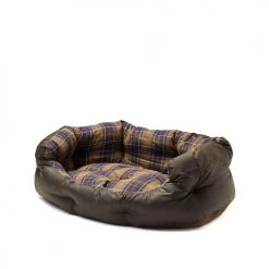 Barbour Wax Cotton Dog Bed In Classic Olive