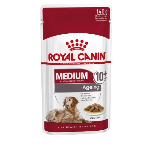 Royal Canin Medium Wet Ageing Senior Dog Food Pouches In Gravy