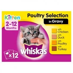 Whiskas 2-12 Months Poultry Selection In Gravy Wet Kitten Food
